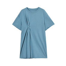 Vestido de camiseta de manga corta de algodón de algodón de moda